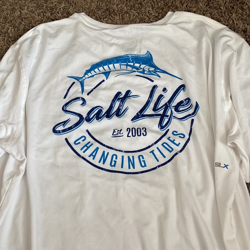 Salt life white fishing shirt